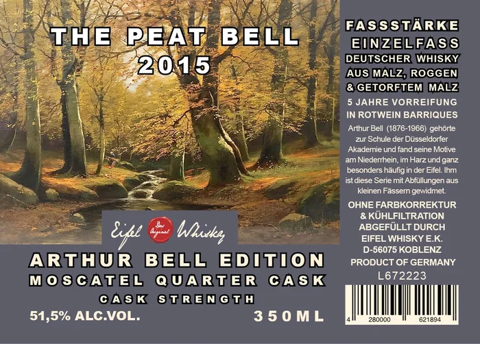 04 – ARTHUR BELL EDITION – EIFEL MALT WHISKY „THE PEAT BELL“ – FASSSTÄRKE – 350 ML – 51,5% VA