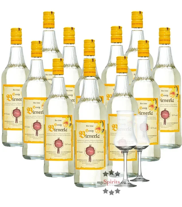 12 x Prinz Honig Birnerla + 2 gratis Schnapskelche