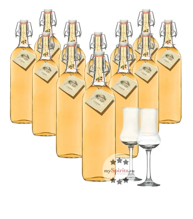 12er Set Prinz Alte Waldhimbeere + 2 Schnapskelche gratis