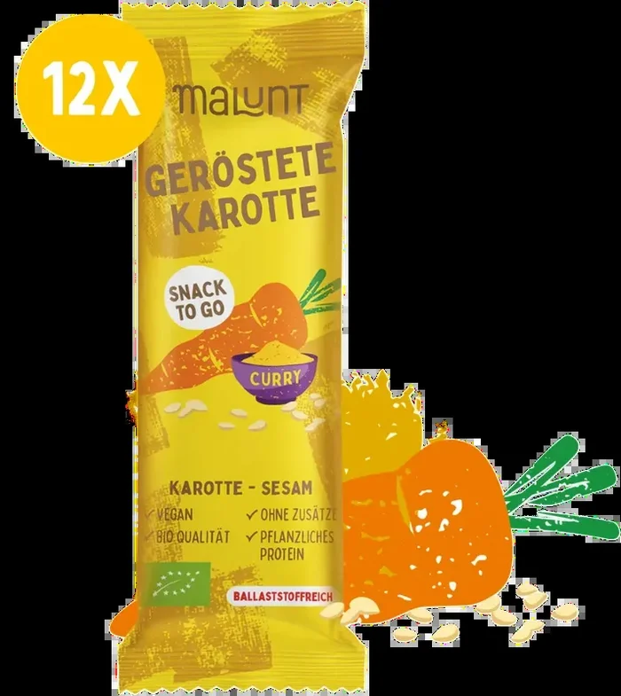 12x Bio-Karotten Riegel „Geröstete Karotte“