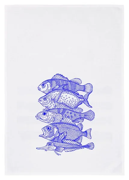 17:30 Geschirrtuch | Fische | blau