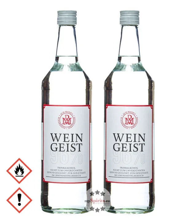 2 x Weingeist – reiner Alkohol 96 % Vol.