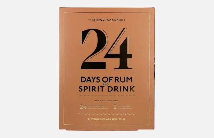 24 DAYS OF RUM AND SPIRIT DRINK The Original Tasting Box 41% Vol. 24×0,02l in Geschenkbox mit 2 Nosing Gläsern
