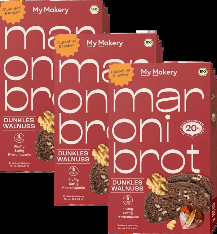 3x chestnut bread dark walnut organic bread mix