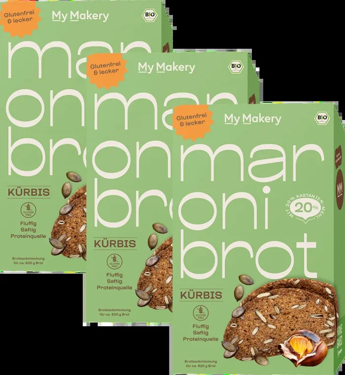 3x Maronibrot Kürbis Bio Brotbackmischung
