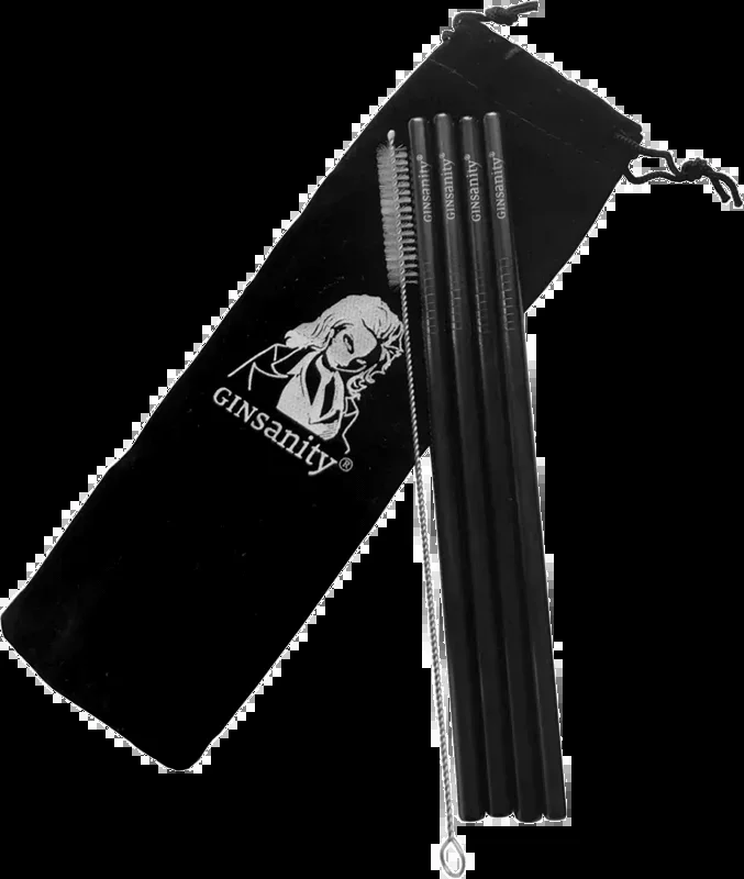 4x GINSANITY stainless steel straws