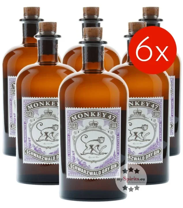 6 x Monkey 47 Schwarzwald Dry Gin