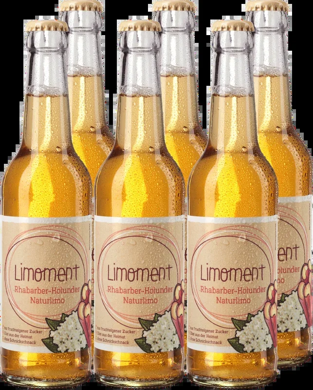 6er Box Limoment Rhabarber-Holunder – Limonade