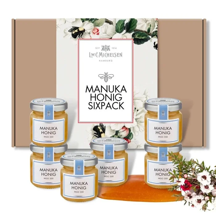 6er Set Honig MANUKA – Geschenk-Schachtel: Exklusive Manuka-Honig-Spezialitäten für Entdecker