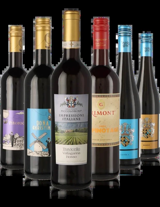 6er Weinpaket Rotwein lieblich International