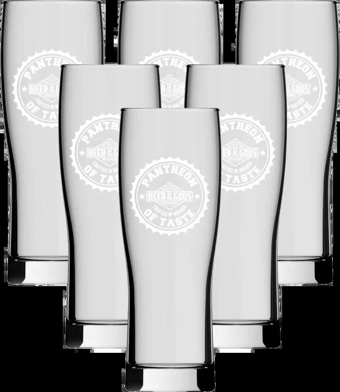 6x beer glasses A Pantheon of Taste
