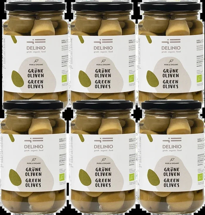 6x Grüne Bio Oliven