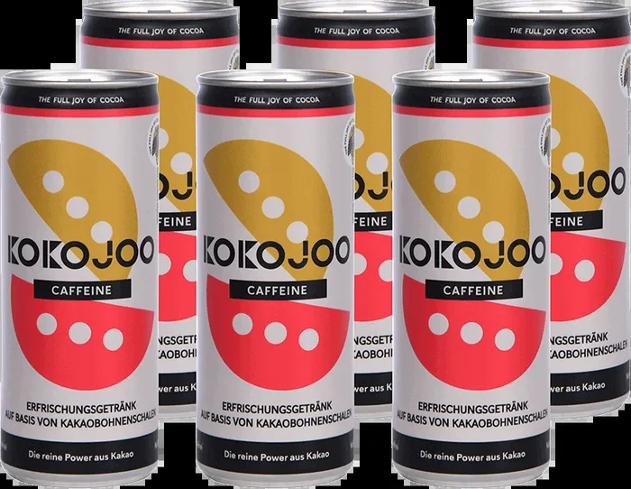 6x kokojoo caffeine – Kakaofrucht Erfrischungsgetränk mit Koffein in der Dose
