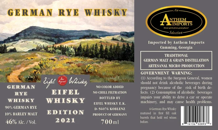 „2021 USA EDITION“ – limitierte 700 ML Abfüllung – GERMAN RYE WHISKY (Deutscher Roggen Whisky)