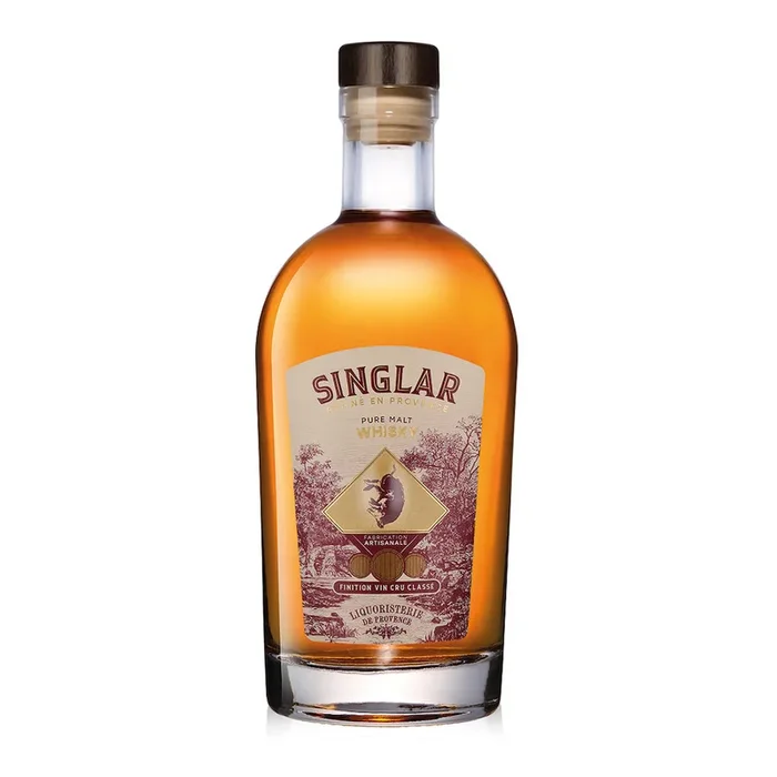 „Singlar Pure Malt“ Whisky aus Provence. 4-Jahre Whiskey, 6 Mon. in Weinfässern gereift. 0,7l
