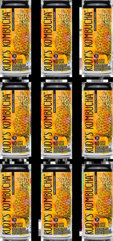 9x Rudy’s Kombucha – Pineapple & Peach