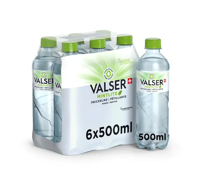 Acqua frizzante alla menta Valser 50cl confezione da 6 | Acquista online ora