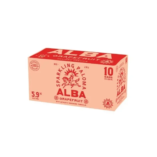 Alba Sparkling Paloma Grapefruit 5.9% Cans 10x250ml – Tequila RTD