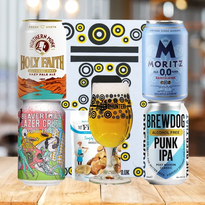 Alcohol Free Craft Beer 4 Can Gift Set with Branded Glass