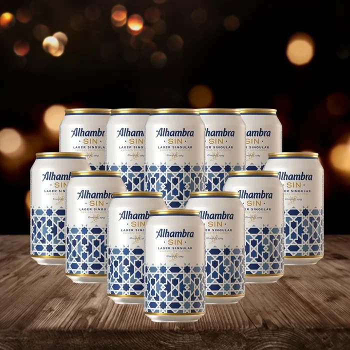 Alhambra Sin 12 Spanish Alcohol Free Lager 330ml Cans – 0.7% ABV (12 Pack)