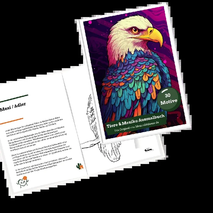 Ausmalbuch Tiere PDF Version gestaltet mit 30 Motiven und Texten