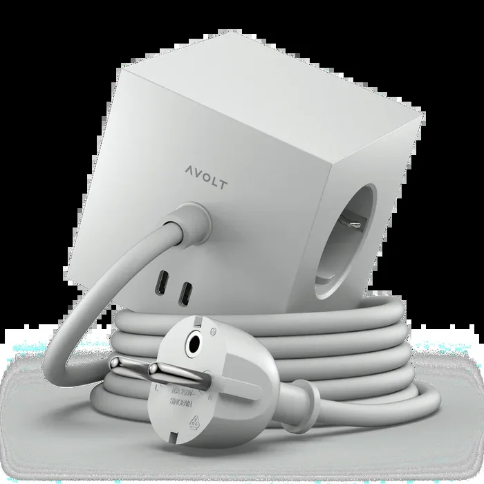 Avolt | Square 1 | Mehrfachsteckdose mit USB-C | Grau