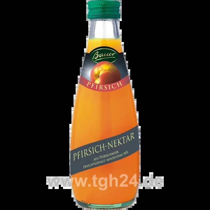 Bauer Pfirsichnektar 24×0,2 l – tgh24 – Fachgroßhandel für Getränke