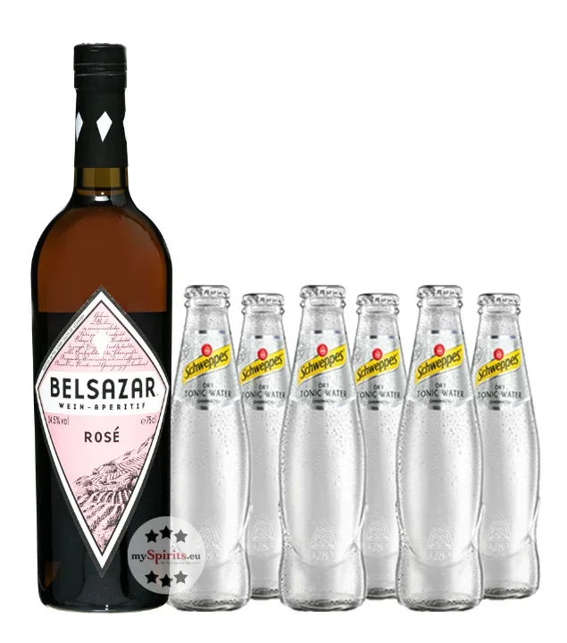 Belsazar Rosé Vermouth + 6 x Schweppes Dry Tonic Water