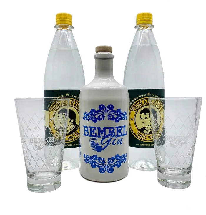 Bembel Gin Set – 2x Thomas Henry Tonic 1 L + 2 Bembel Gin Gläser