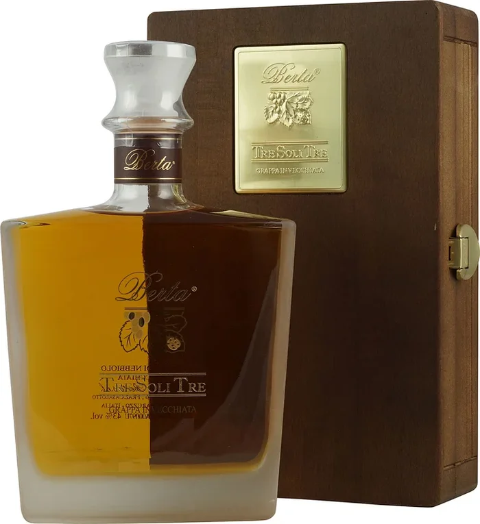 Berta Grappa Tre Soli Tre in Holzschatulle 0,7l 44%