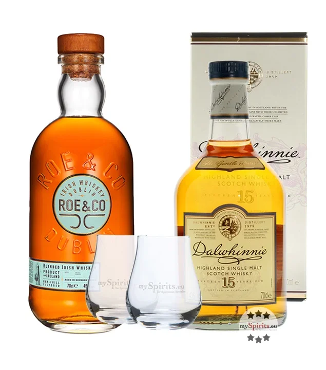 Best Whisky Set: Dalwhinnie 15 + Roe&Co + 2 Gläser gratis | mySpirits