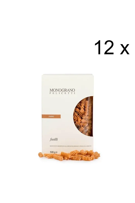 Bio Fusilli „Farro“ No. 178 (12 x 500g) Monograno Felicetti Pasta |…