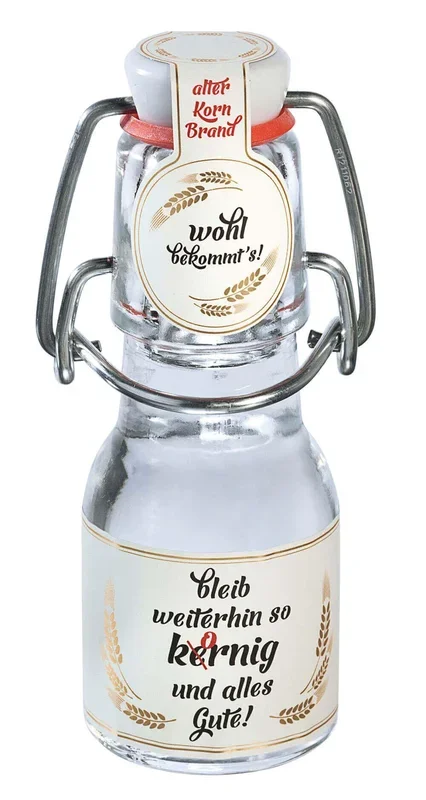 Bleib weiterhin kernig – Alter Kornbrand in der Mitbringsel-Flasche