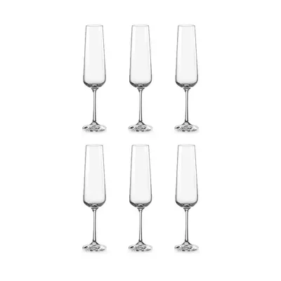 Bohemia Crystal Glass Sandra Flute 20cl, 6er-Set