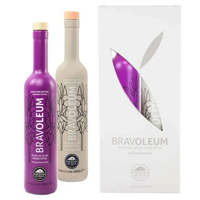 BRAVOLEUM. ESTUCHE DOBLE DOS BOTELLAS DE 500ML Olivenöl
