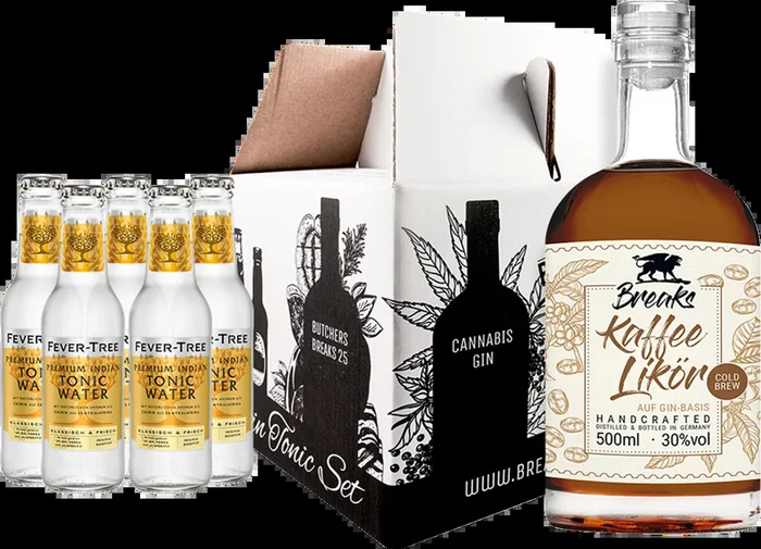 Breaks Gourmet Set Coffee Gin Liqueur (1x Coffee Liqueur + 5x Fever Tree Indian Tonic Water)