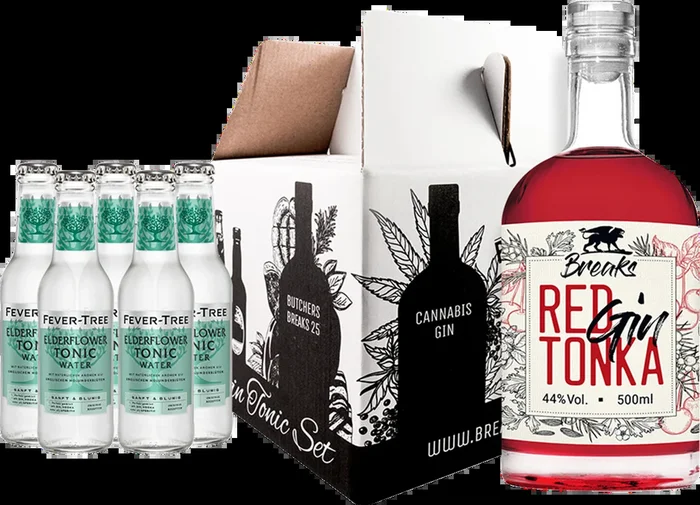 Breaks Gourmet Set Red Tonka Gin (1x Red Tonka Gin + 5x Fever Tree Wild Berry Tonic Water)