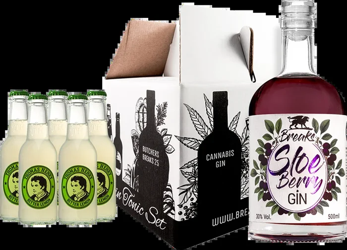 Breaks Gourmet Set Sloe Berry Gin (1x Sloe Berry Gin + 5x Thomas Henry Bitter Lemon)