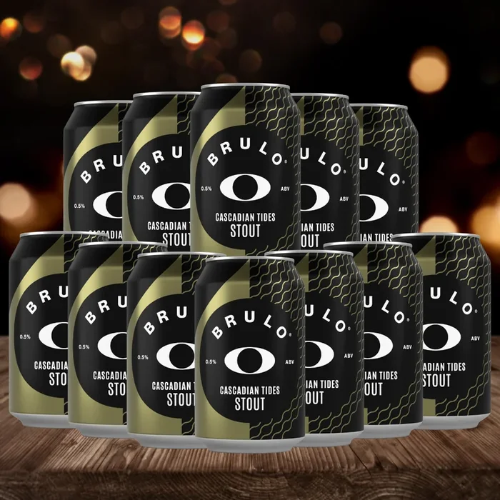 Brulo CASCADIAN TIDES British Alcohol Free Stout 330ml Cans – ABV 0.0% (12 Pack) – BBE November 2025