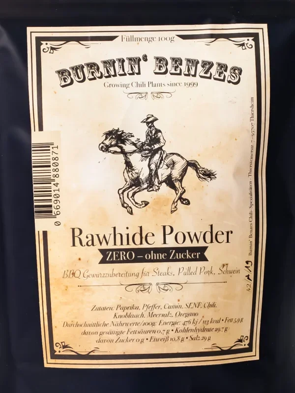 Burnin‘ Benzes Rawhide Powder „Zero“ – Gewürzmischung
