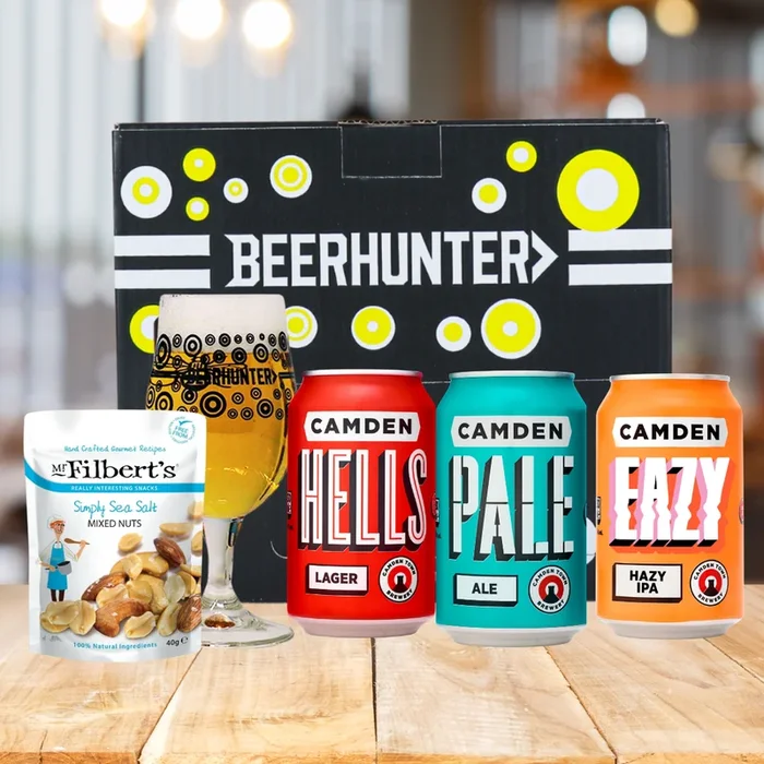 Camden Town Brewery Hells Craft Beer Gift Set with Beerhunter Glass (4.6% ABV)