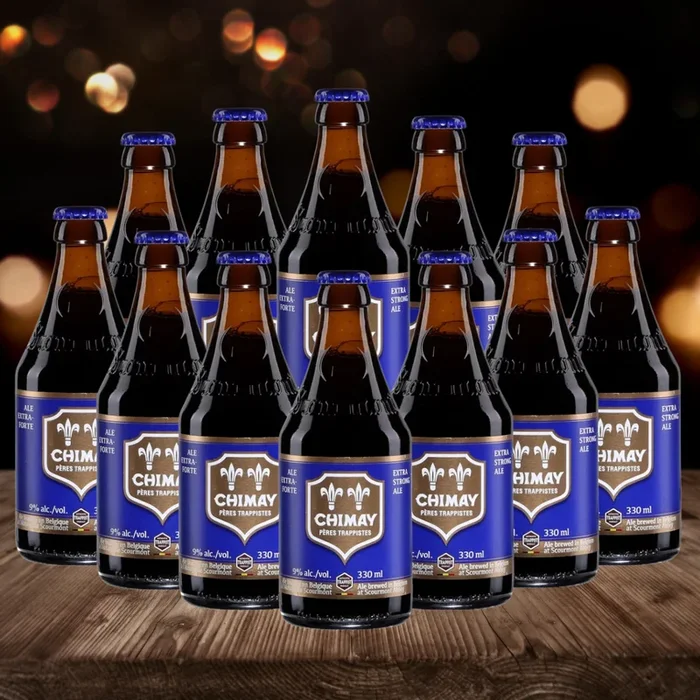 Chimay Blue Belgian Trappist Strong Dark Ale 330ml Bottles – 9% ABV (Multipack)