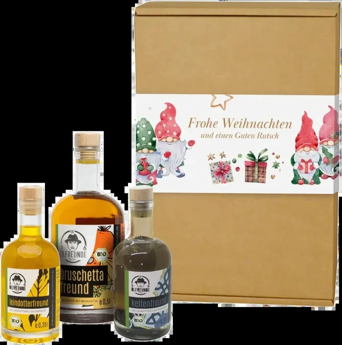 Christmas box organic gnome magic (2x camelina oil + 1x bruschetta oil)