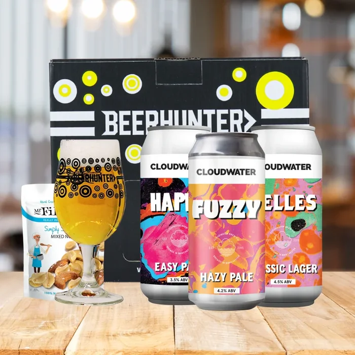 Cloudwater Brew Co. Craft Beer Gift Set with Glass (3 Pack) – Pale Ale, Hazy Pale, Helles