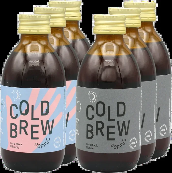 Coffee on the go – 6x Cold Brew Coffee (3x Pure Black Ethiopia + 3x Pure Black Classic)