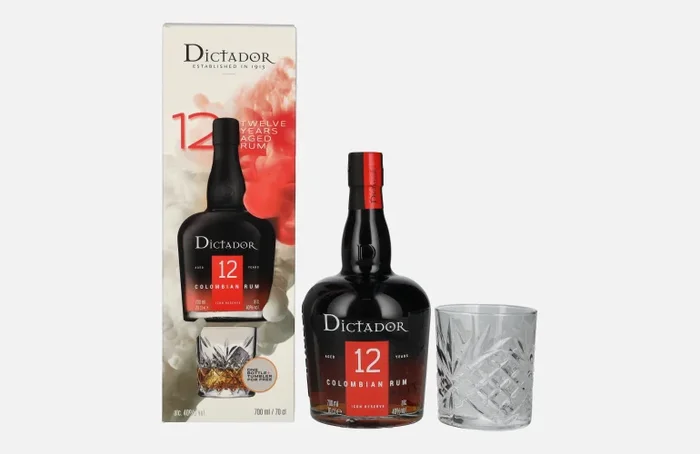 Dictador 12 Years Old ICON RESERVE Colombian Rum 40% Vol. 0,7l in Geschenkbox mit Glas