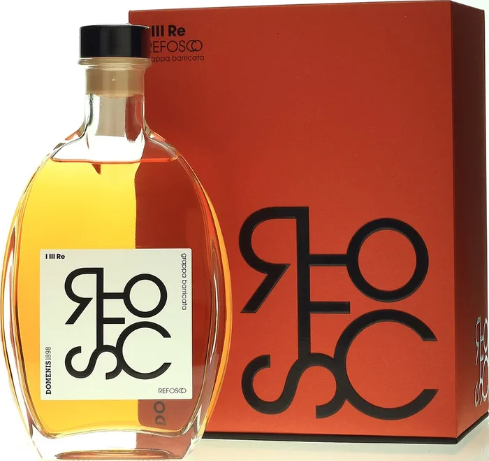 Domenis 1898 I Tre Re Grappa Refosco barricata 0,7 Liter 40 % Vol.