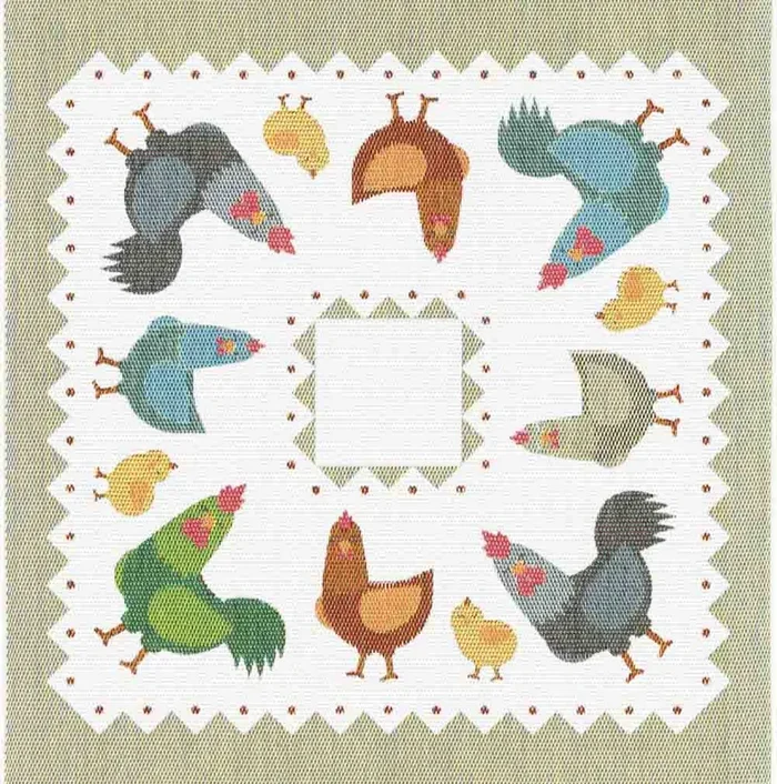Ekelund | Hönsfamilij Serviette | 35x35cm