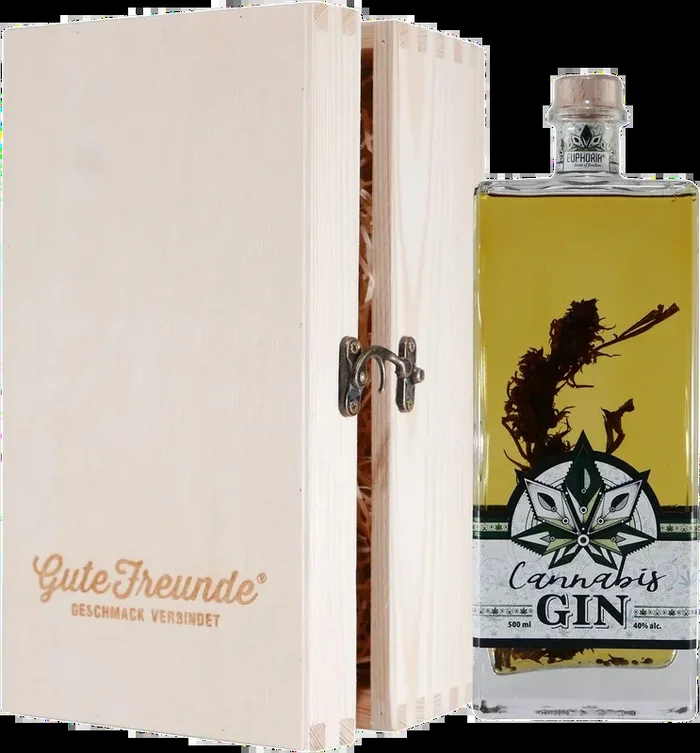 Euphoria Cannabis Gin mit Geschenk-Holzkiste