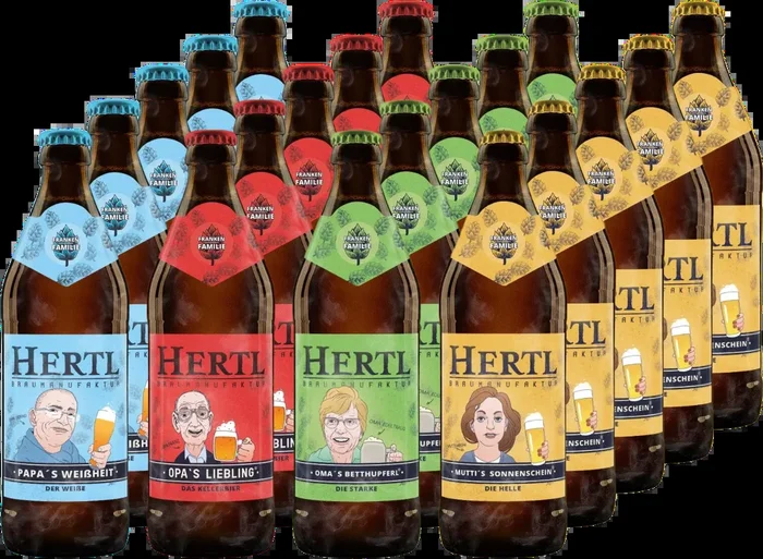 Family beer mix carton (5x grandpa’s favorite + 5x mom’s sunshine + 5x grandma’s bedtime treat + 5x dad’s wisdom)